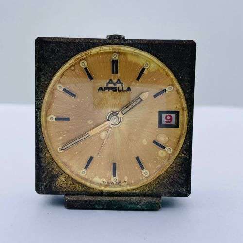 Mantel Clocks APPELLA Vintage Mechanical TSWISST Desk Clock was sold for R101.00 on 18 Jun